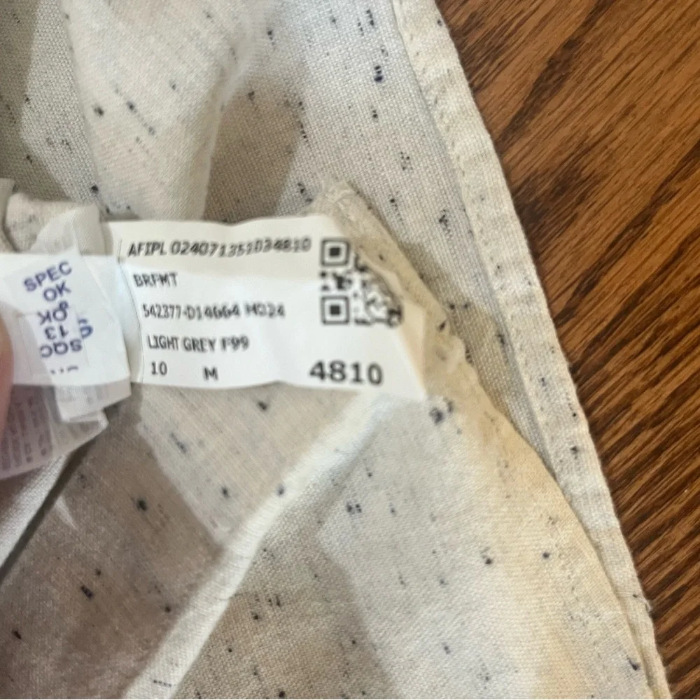 NWT Banana Republic Untucked Fit Donegal Woven Print Cream Mens M Button Down